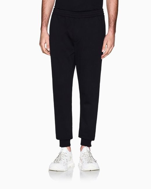 ARMANI EXCHANGE Black French Terry Cotton Joggers for men