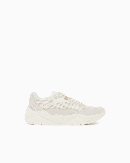 ARMANI EXCHANGE White Technical Fabric Sneakers
