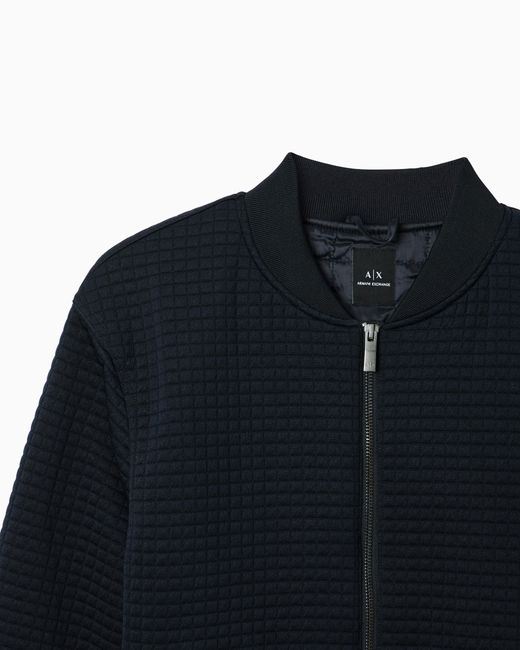 ARMANI EXCHANGE Blue Stretch Bomber Jacket for men