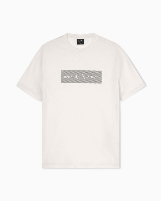 ARMANI EXCHANGE White Slim Fit Cotton T-Shirt for men