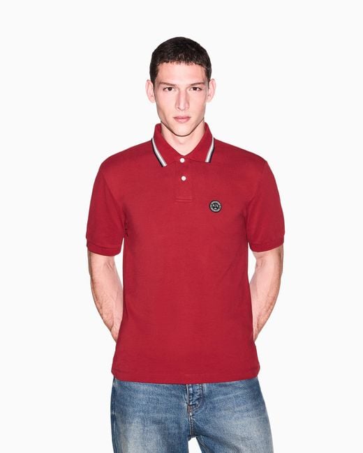 ARMANI EXCHANGE Red Regular Fit Polo Shirt for men