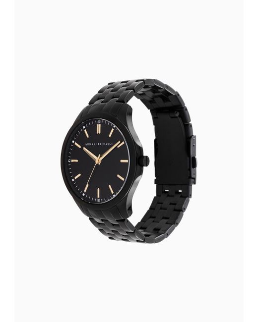 Armani Exchange Black Steel Strap Watches for men