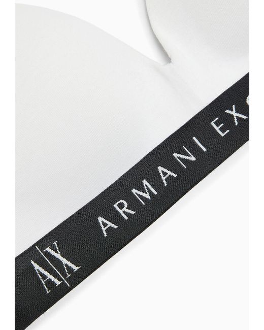 Armani Exchange White Padded Bralette Bra