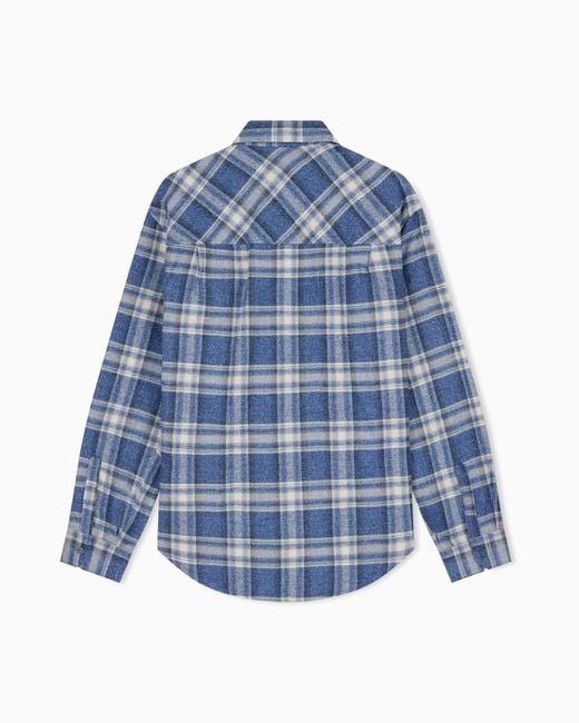 ARMANI EXCHANGE Blue Oversized Fit Shirt Cotton for men