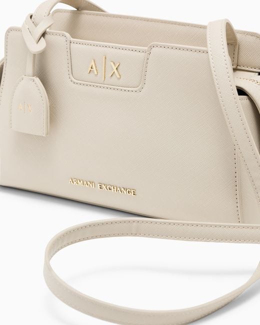 ARMANI EXCHANGE Natural Crossbody Messenger Bag With Outside Coating
