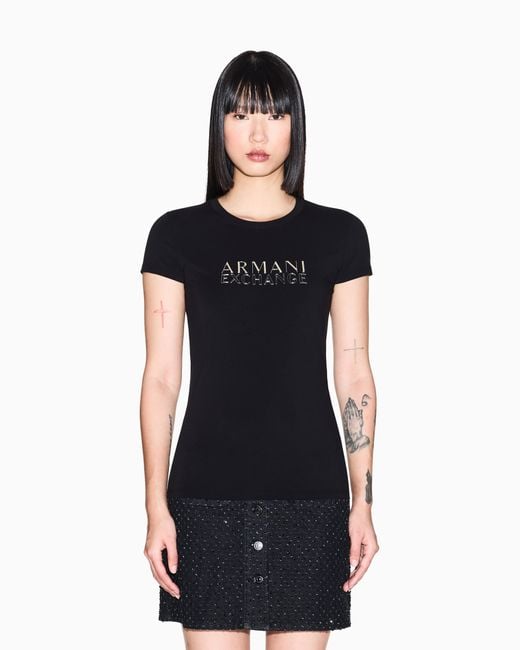 ARMANI EXCHANGE Black Slim Fit T-Shirt