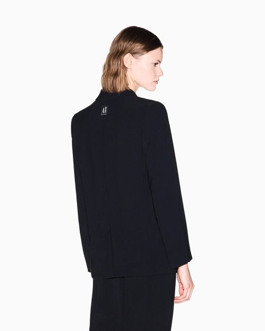 ARMANI EXCHANGE Black Single-Breasted Oversized Jacket With One Button