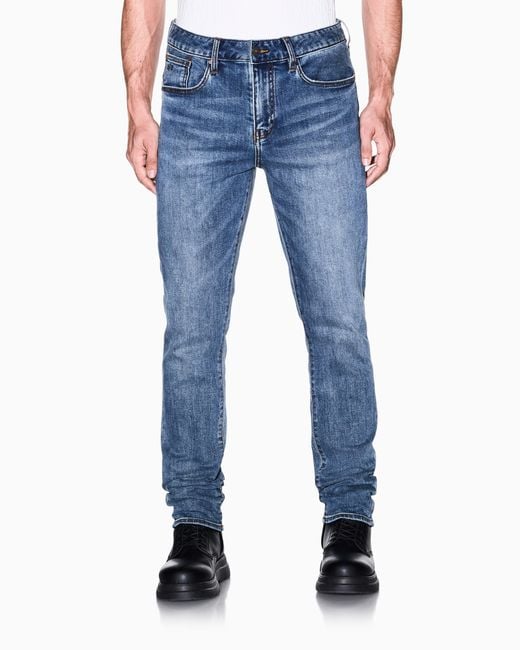 ARMANI EXCHANGE Blue Slim-Fit 5-Pocket Jeans for men