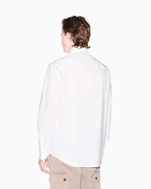 ARMANI EXCHANGE White Classic Casual Cotton Poplin Shirt for men