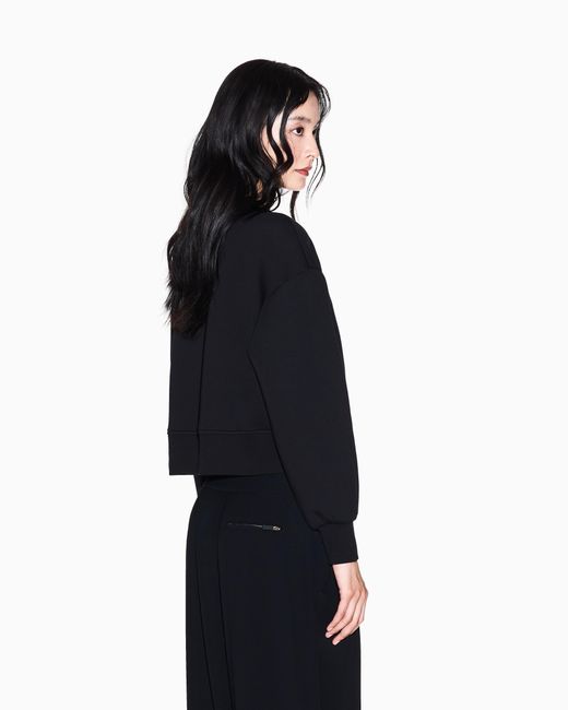 ARMANI EXCHANGE Black Bonded Stretch Cotton Sweatshirt