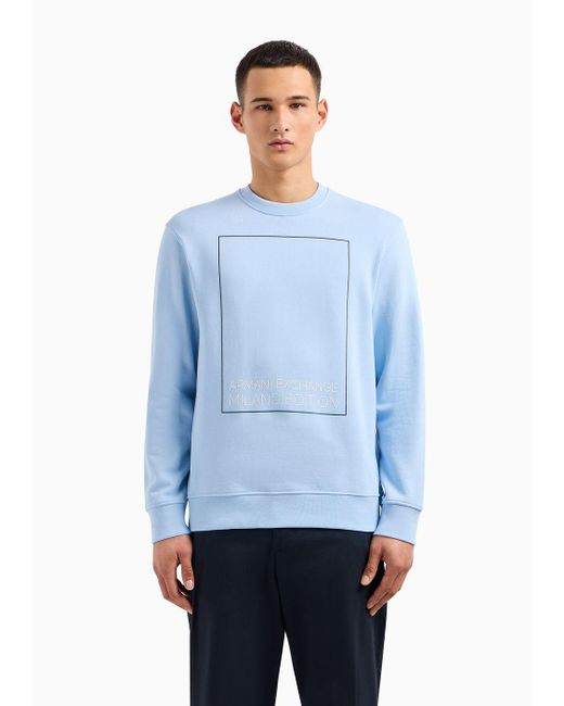 Armani Exchange Blue Asv Organic Cotton Sweatshirt for men