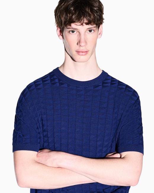 ARMANI EXCHANGE Blue Regular Fit Pullover for men