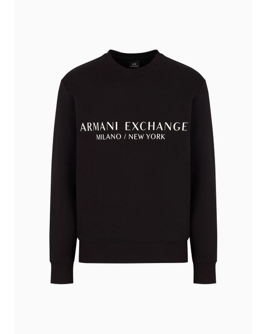 Official Store Sweat Ras Du Cou Milan New York ARMANI EXCHANGE pour homme en coloris Noir Lyst
