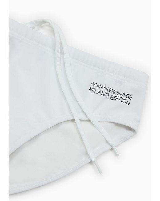 Slip Beachwear In Tessuto Riciclato Asv di Armani Exchange in White da Uomo