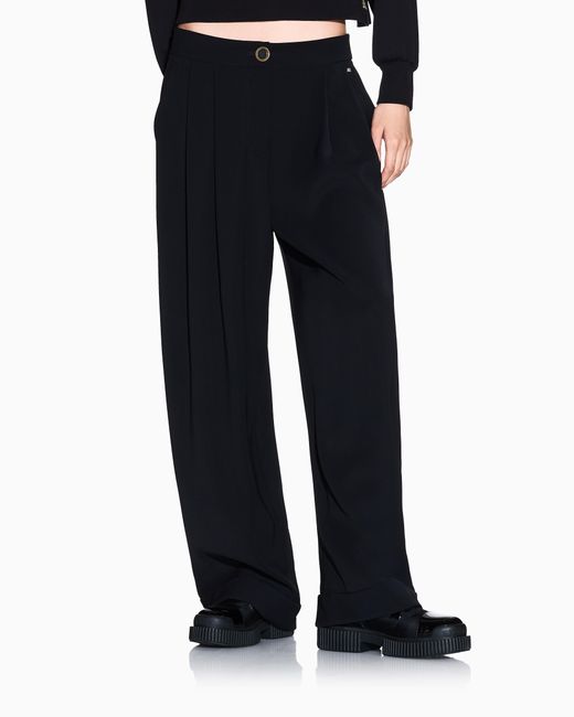 ARMANI EXCHANGE Black Classic Recycled Twill Trousers
