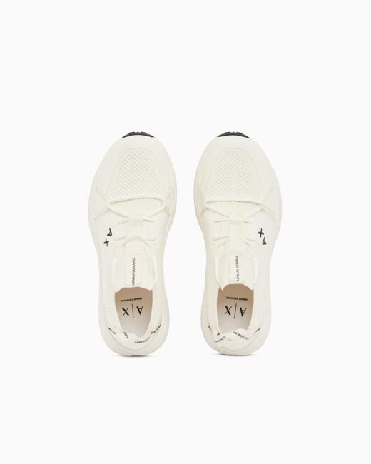 ARMANI EXCHANGE White Sneakers Mad Knit Thermoplastic for men