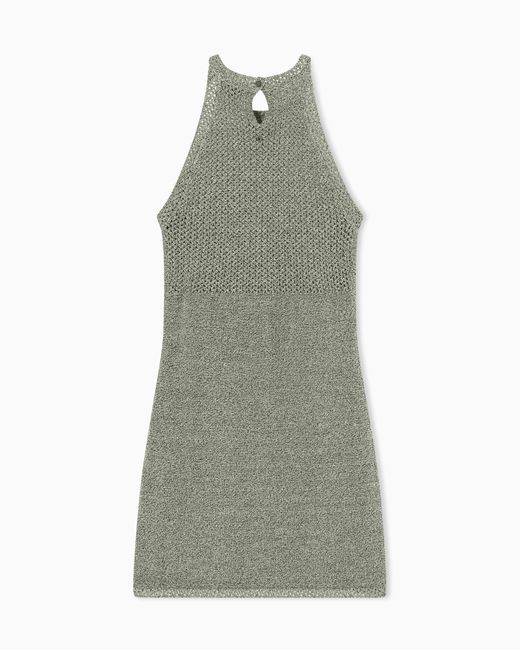 ARMANI EXCHANGE Green Lurex Knit Mini Dress