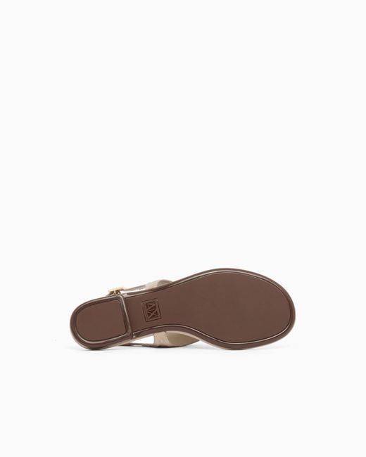 ARMANI EXCHANGE White Microsuede Sandals With Embossed Logo