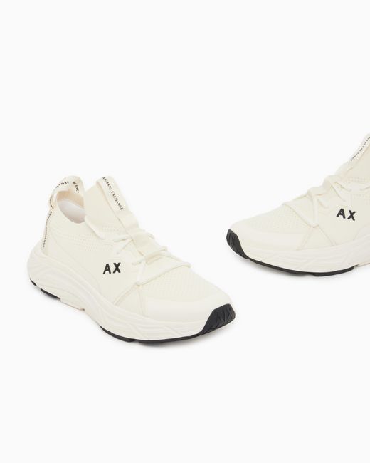ARMANI EXCHANGE White Sneakers Mad Knit Thermoplastic for men