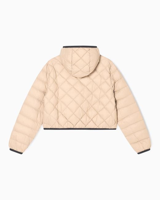 ARMANI EXCHANGE Natural Short Down Jacket With Quilted Hood
