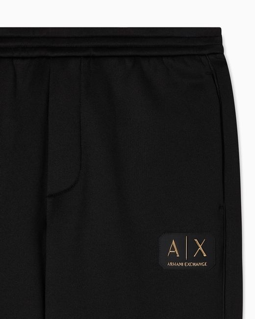 ARMANI EXCHANGE Black Jogger Pants With Metal Logo for men