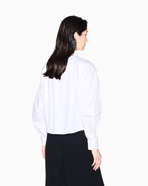 ARMANI EXCHANGE White Cotton Twill Shirt