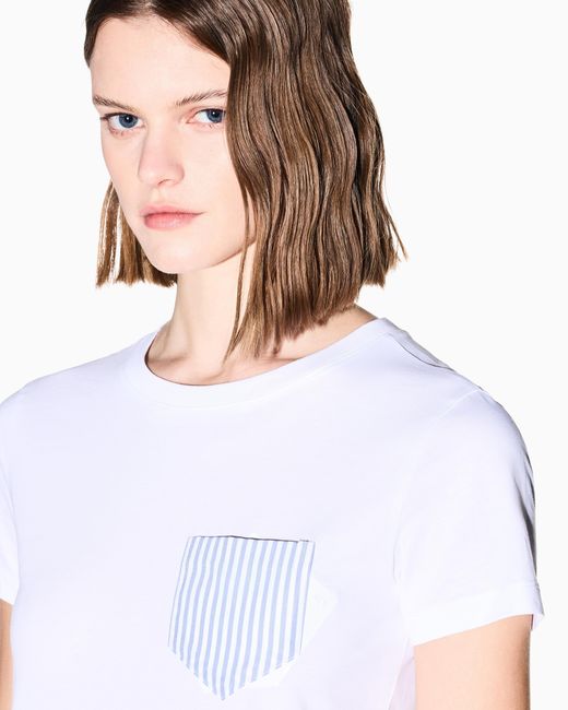ARMANI EXCHANGE White Regular Fit T-Shirt