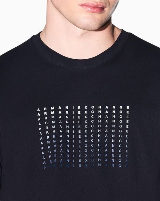 ARMANI EXCHANGE Blue Slim Fit Cotton T-Shirt for men