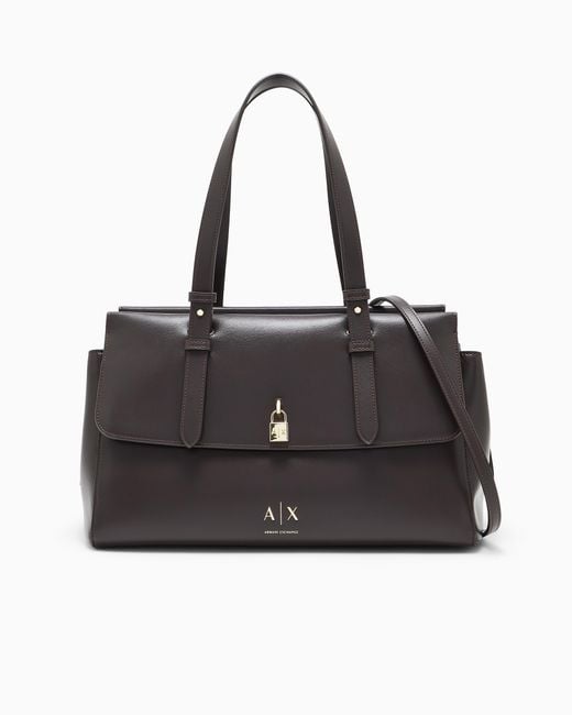 ARMANI EXCHANGE Black Tote Shopping Bag