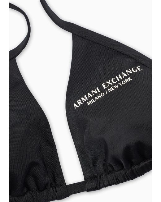 Armani Exchange Black Bikini Tops
