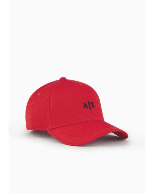 Armani Exchange Red Mini Logo Baseball Cap for men