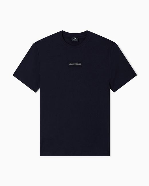 ARMANI EXCHANGE Blue Slim Fit Cotton T-Shirt for men