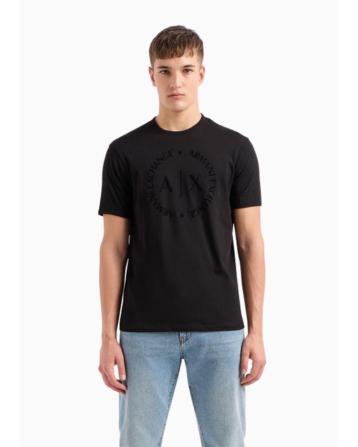 T-shirt Regular Fit In Jersey di Armani Exchange in Black da Uomo