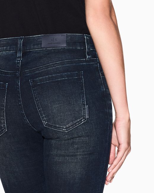 Jean Super Skinny Effet Usé ARMANI EXCHANGE en coloris Blue
