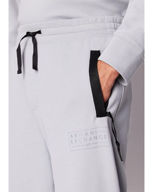 Pantaloni Jogger In Misto Cotone Con Tasche di Armani Exchange in Gray da Uomo