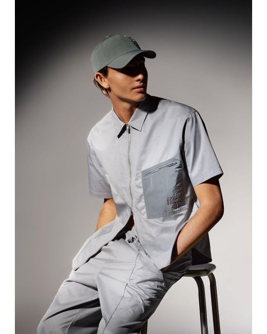 Armani Exchange Casual Shirts in Grey for Men | Lyst UK
