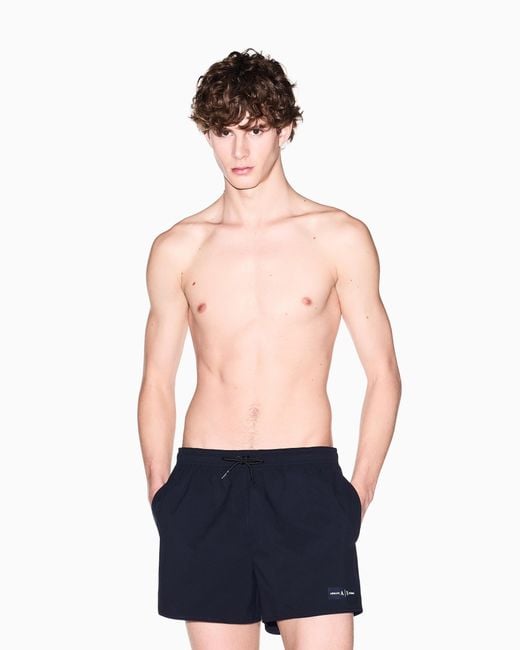 ARMANI EXCHANGE Blue Ax Logo Swimsuit for men