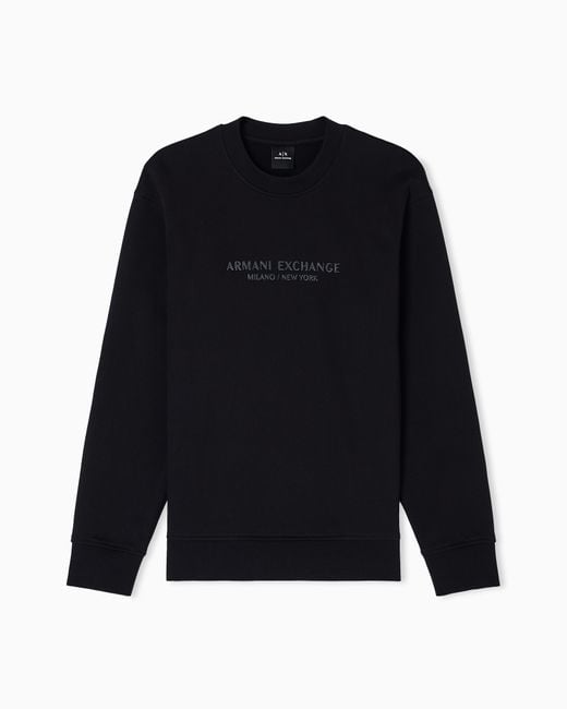 ARMANI EXCHANGE Sweatshirt Mit Rundhalsausschnitt Und Farblich Abgestimmtem Logo in Black für Herren