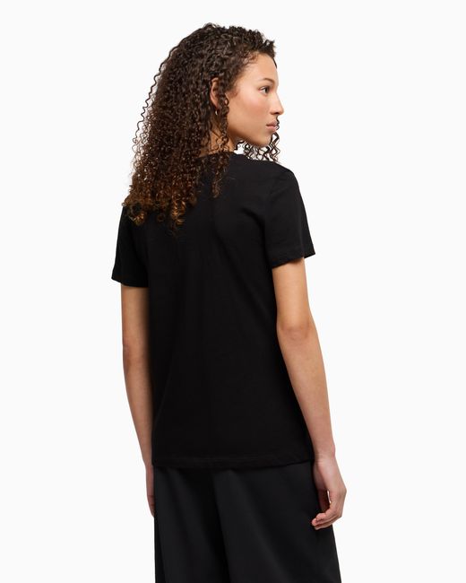 ARMANI EXCHANGE Black Regular Fit T-Shirt With V-Neck