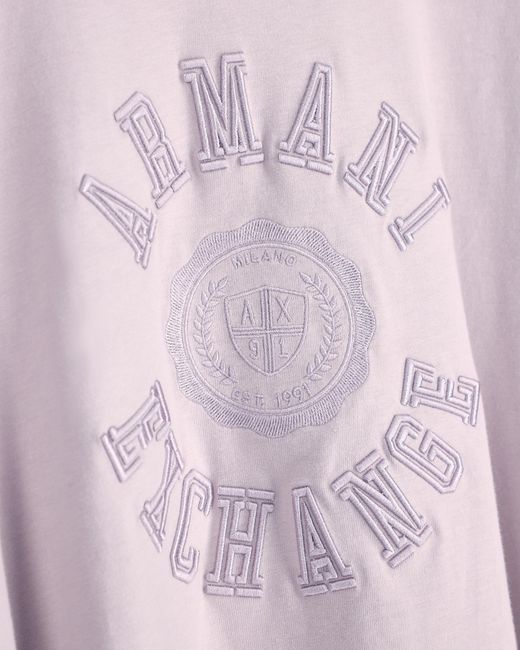 ARMANI EXCHANGE Pink Oversized T-Shirt Heavy Cotton Jersey