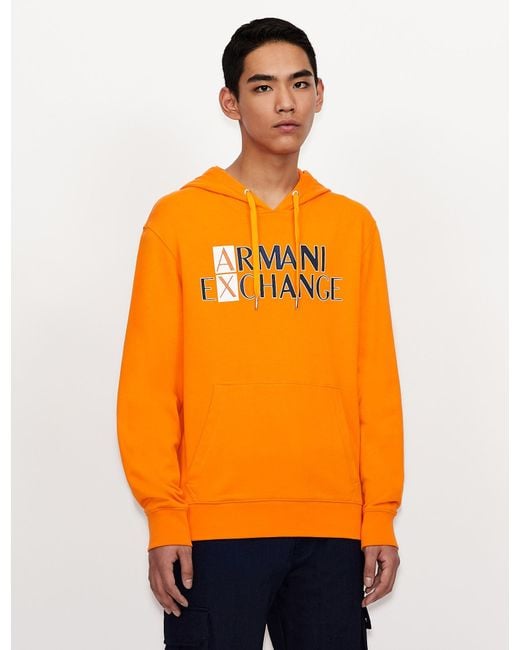 Armani Exchange Fleece Hoodie in Orange for Men | Lyst Canada