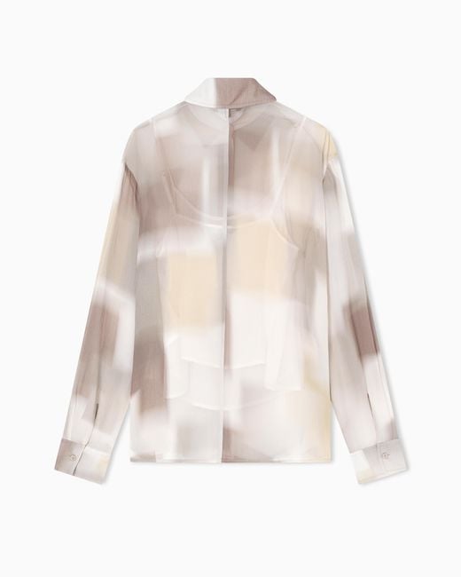 ARMANI EXCHANGE White Printed Crinkle Viscose Jacket