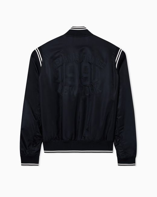 ARMANI EXCHANGE Blue Satin Bomber Blouson for men