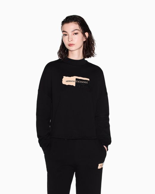 ARMANI EXCHANGE Black Crewneck Sweatshirt