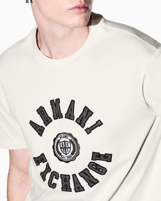 ARMANI EXCHANGE White Regular T-Shirt for men