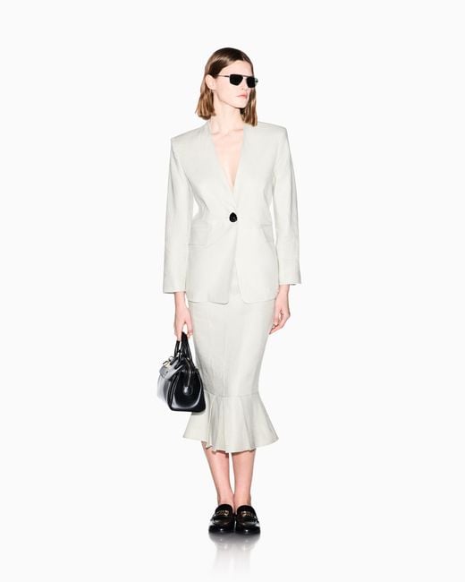 ARMANI EXCHANGE White Linen Twill Fabric Jacket