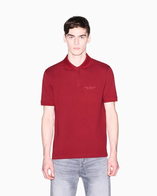 ARMANI EXCHANGE Red Regular Fit Polo for men