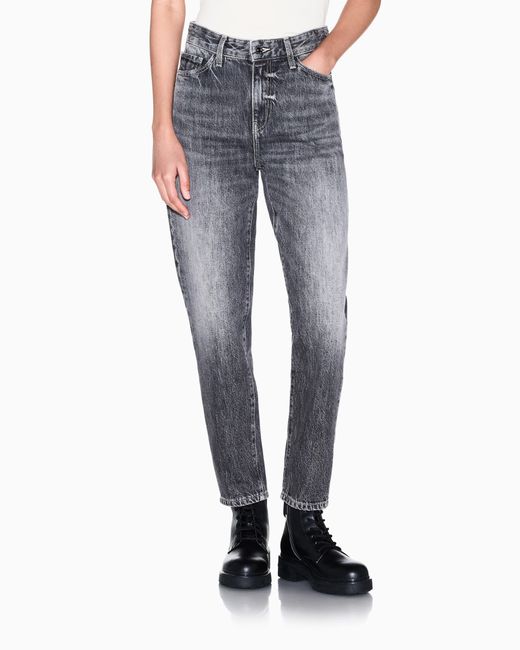 ARMANI EXCHANGE Gray Oversized Fit 5 Pockets Denim Pant