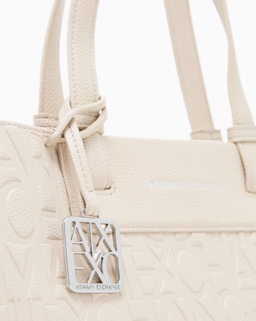 ARMANI EXCHANGE Natural Shopper Bag With Allover Logo