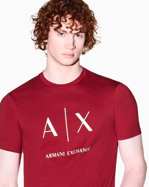 ARMANI EXCHANGE Red Slim Fit T-Shirt Essential Cotton Jersey for men